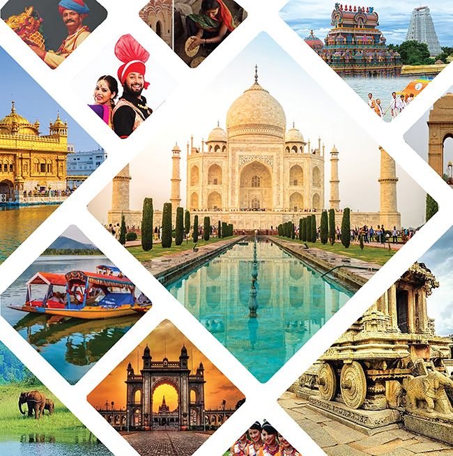 Intricate architecture of an Indian temple